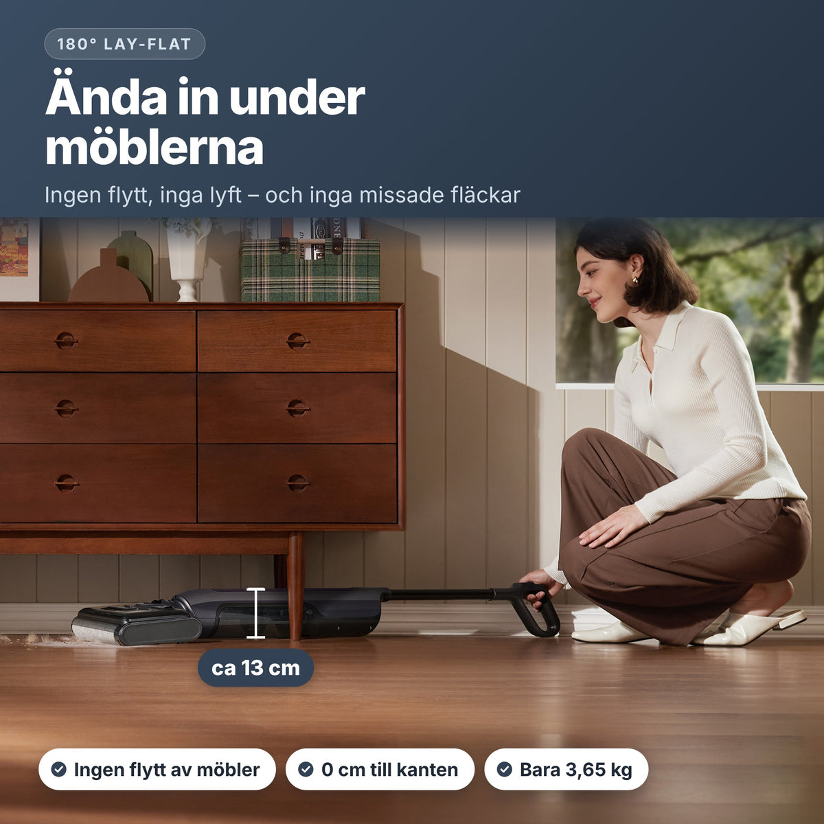 SV – AquaCore 1 lägger sig platt 180° in under möblerna