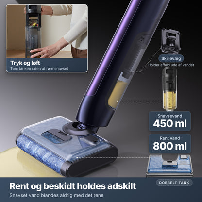 DA – AquaCore 1 dobbelt tank 800 ml rent og 450 ml snavset vand